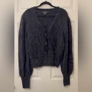 French Connection Black Fuzzy Cardigan